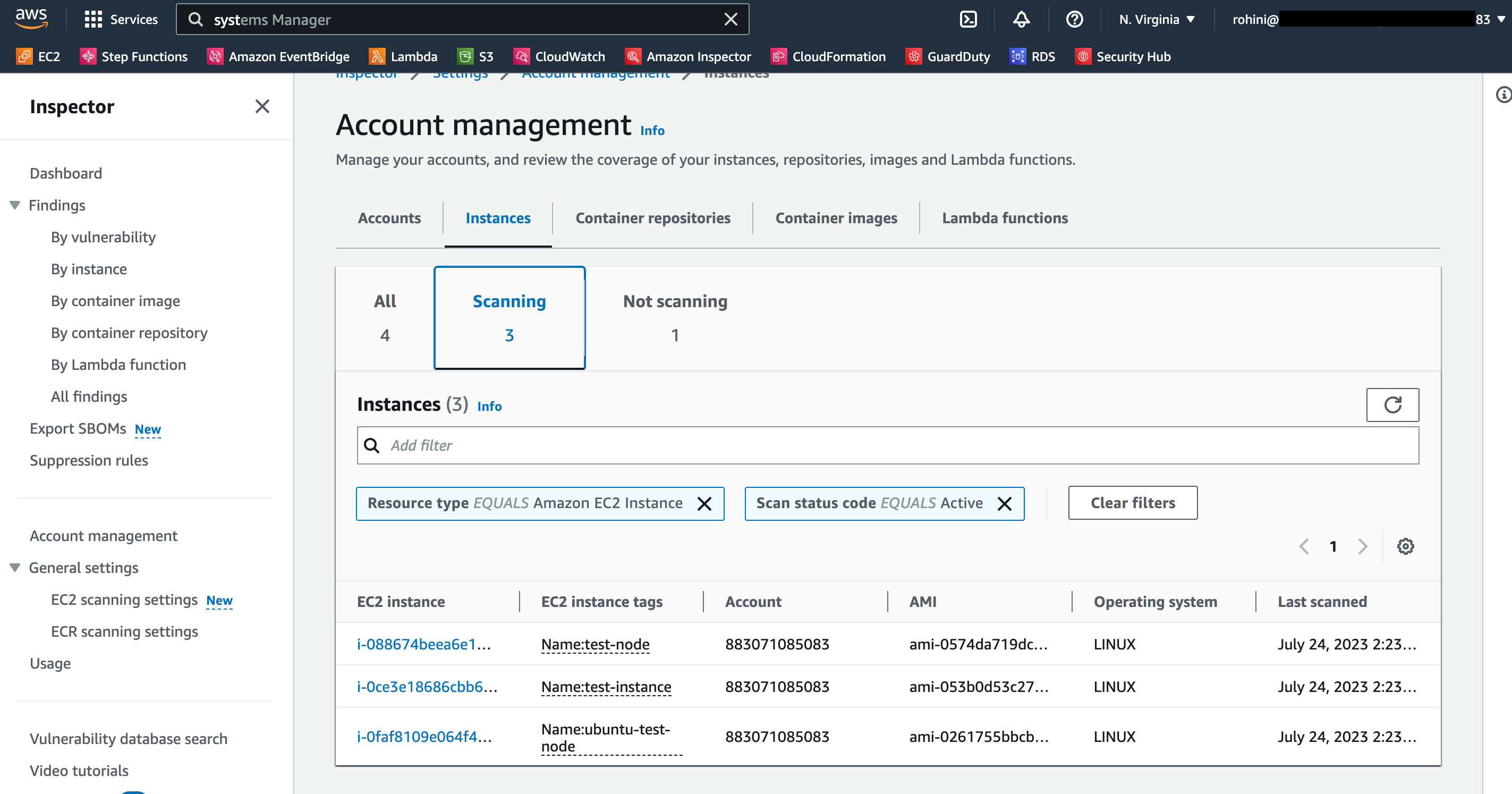 Scanning EC2 list